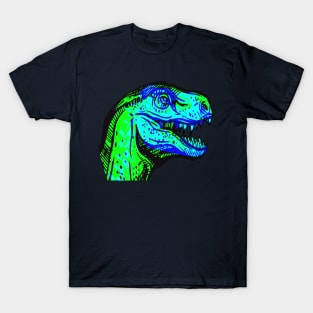 T-Rex Interactive Green&Blue Filter T-Shirt By Red&Blue T-Shirt